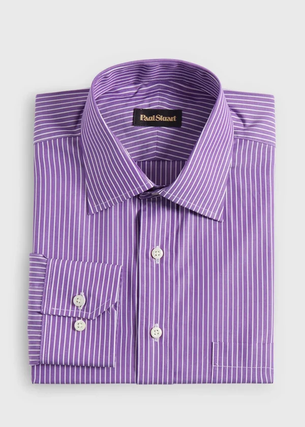 Purple Chalk Stripe Dress Shirt