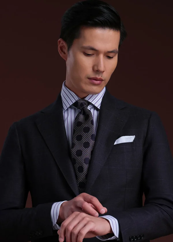 Purple Narrow Stripe Dress Shirt