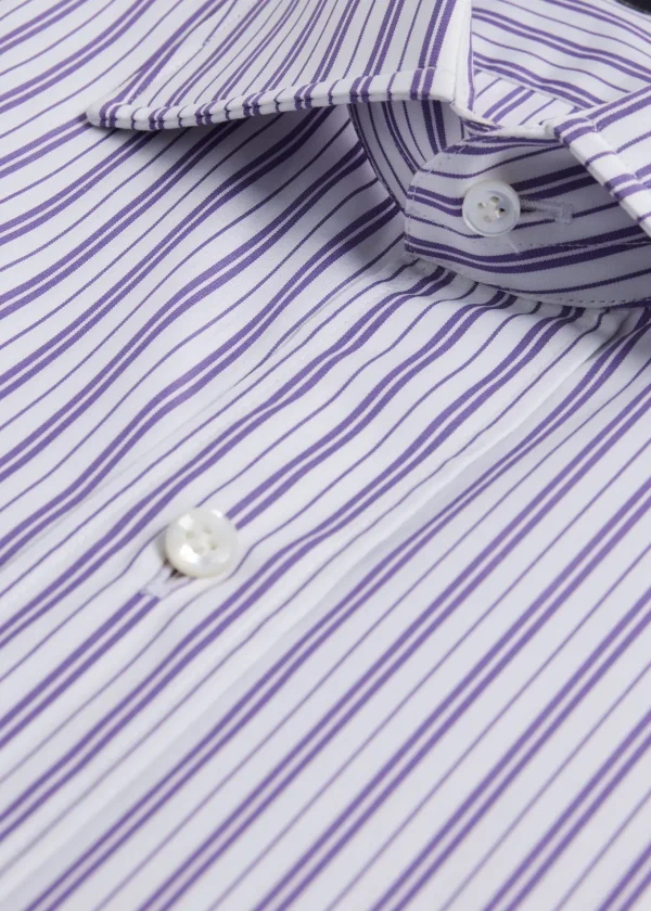 Purple Narrow Stripe Dress Shirt