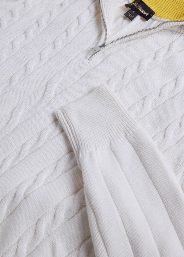 Quarter Zip Cable Knit Sweater