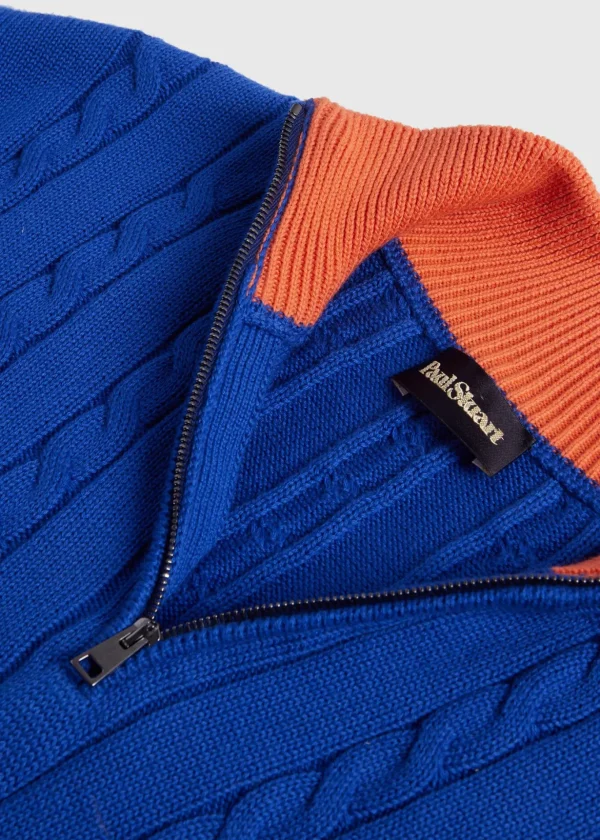 Quarter Zip Cable Knit Sweater