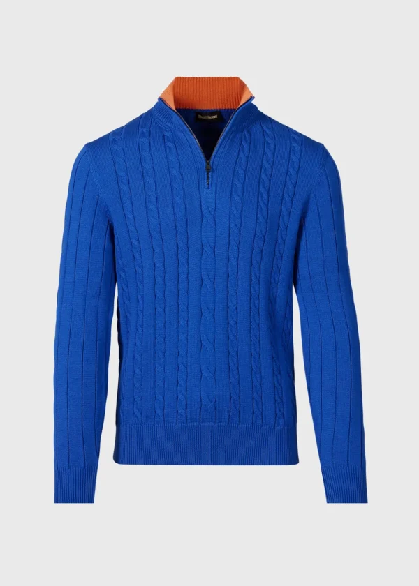 Quarter Zip Cable Knit Sweater