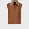 Quilted Shearling Vest