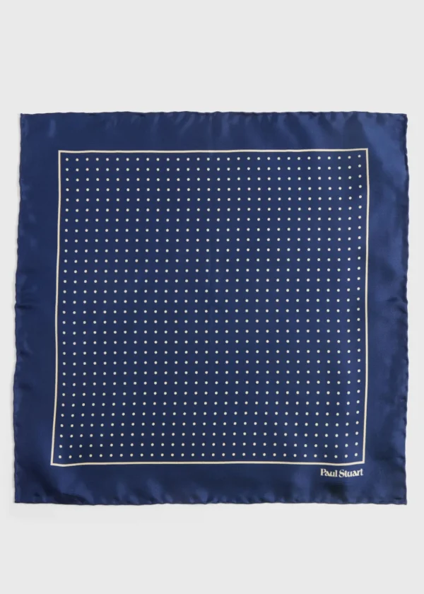 Silk Twill Dot Print Pocket Square
