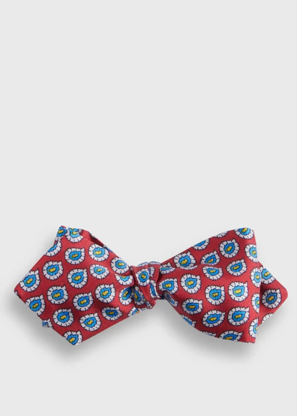 Silk Twill Tossed Paisley Bow TIe