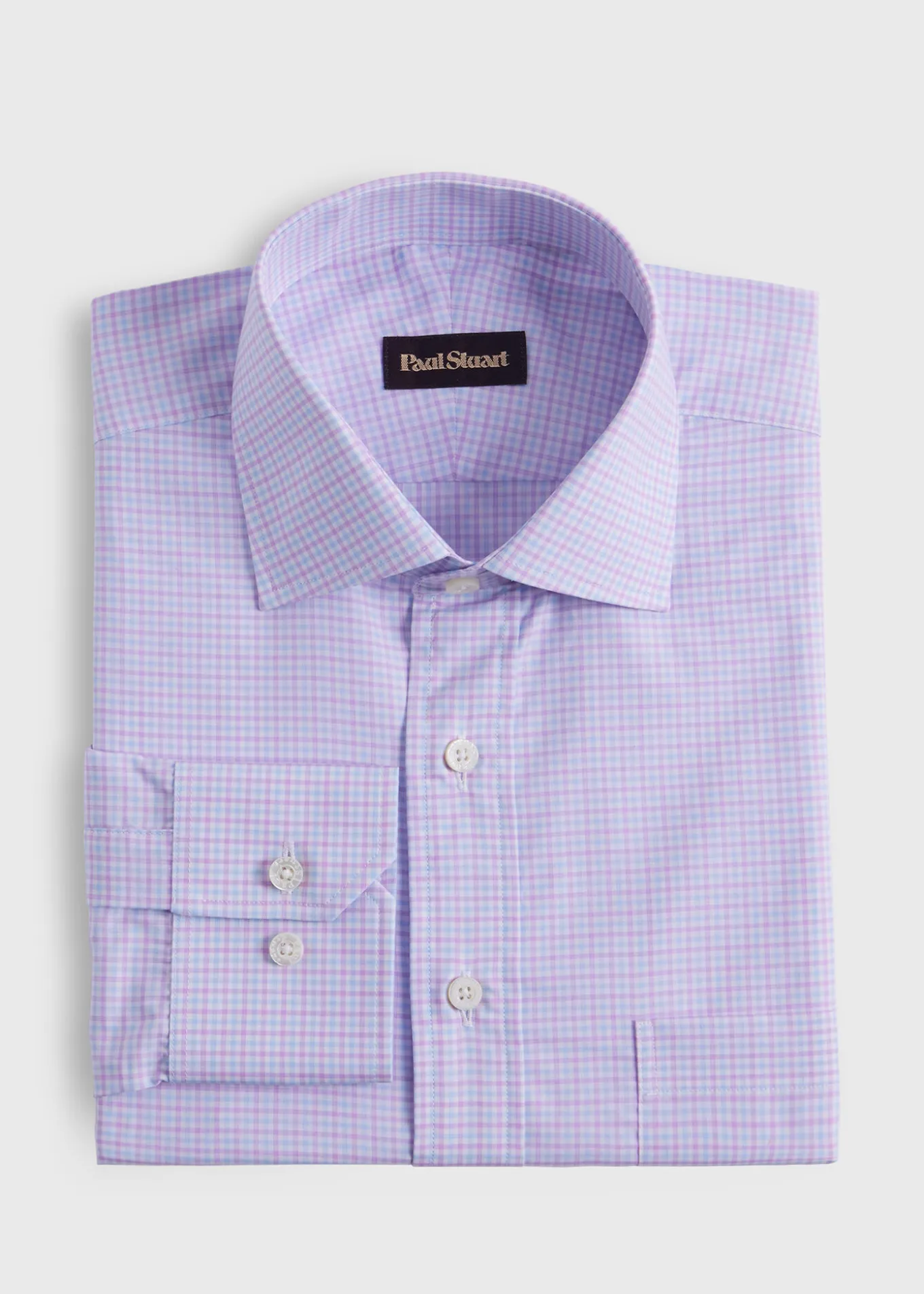 small_check_cotton_dress__0.webp Small Check Cotton Dress Shirt