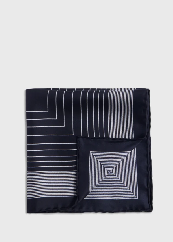 Square Pattern Silk Pocket Square