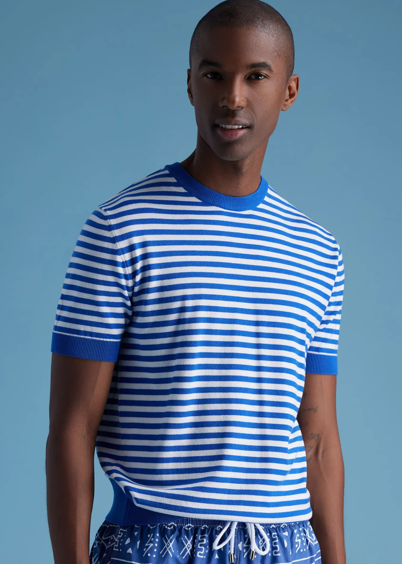 stripe_knit_short_sleeve__1-1.webp Stripe Knit Short Sleeve Crewneck
