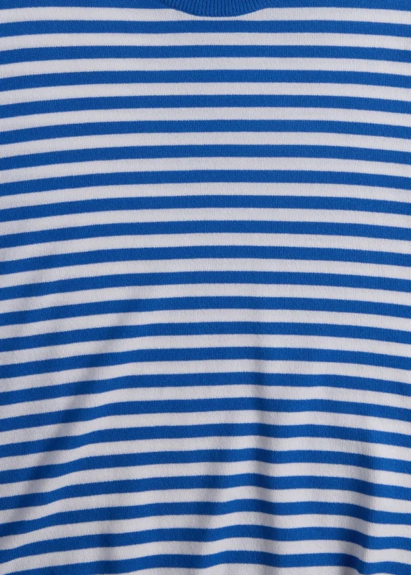 Stripe Knit Short Sleeve Crewneck