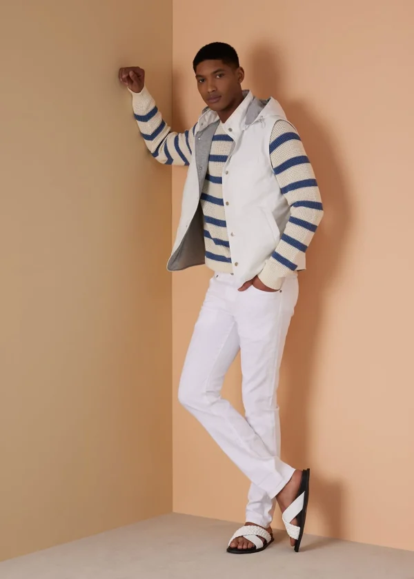 Striped Cotton Crewneck Sweater