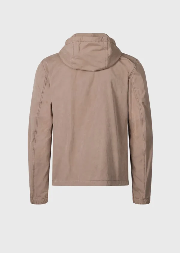 Suede Front Hooded Jacket