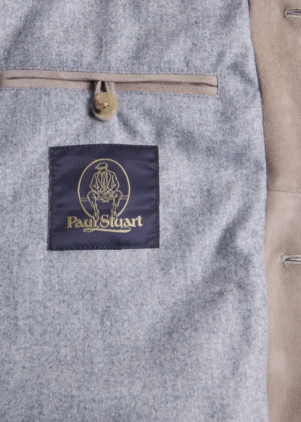 Suede Safari Vest With Shearling