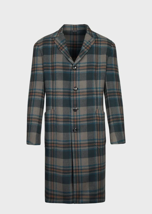 Taupe Multi Color Plaid Coat