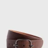 Textured Leather Belt With Silver Buckle