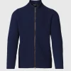 Textured Wool & Cashmere Full Zip Cardigan
