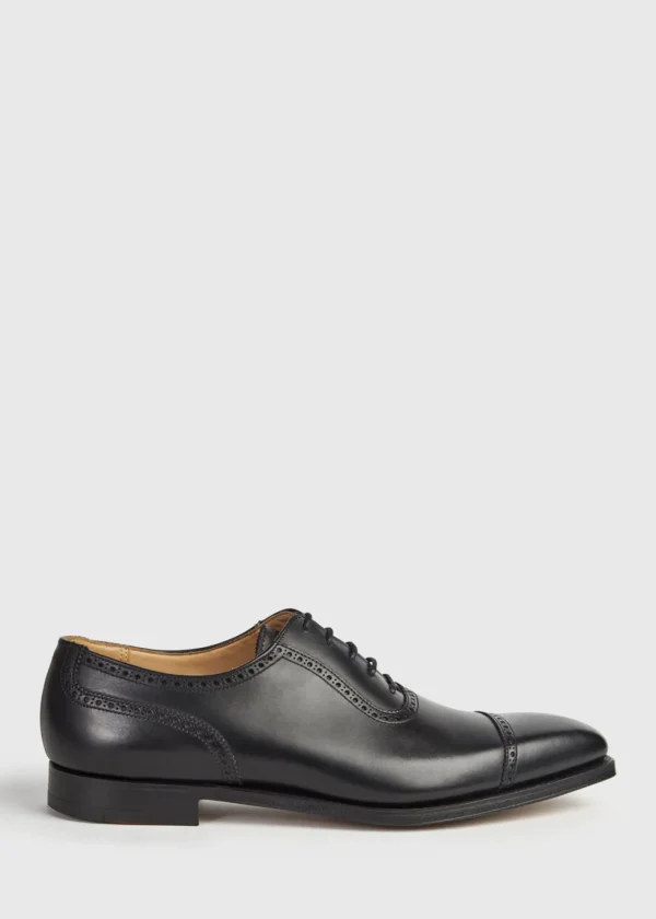 The Westbourne Black Leather Cap Toe