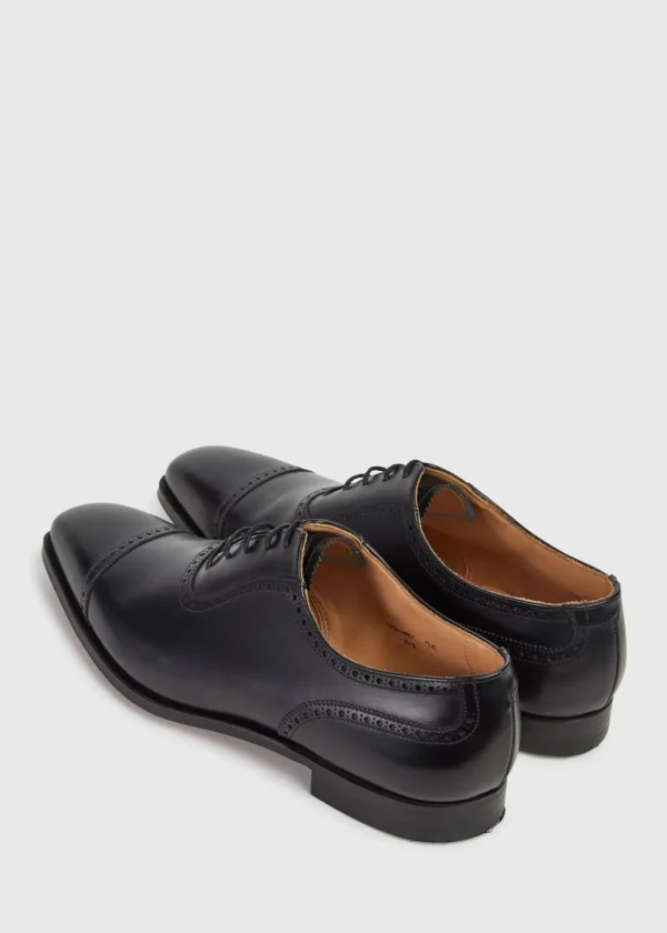 The Westbourne Black Leather Cap Toe