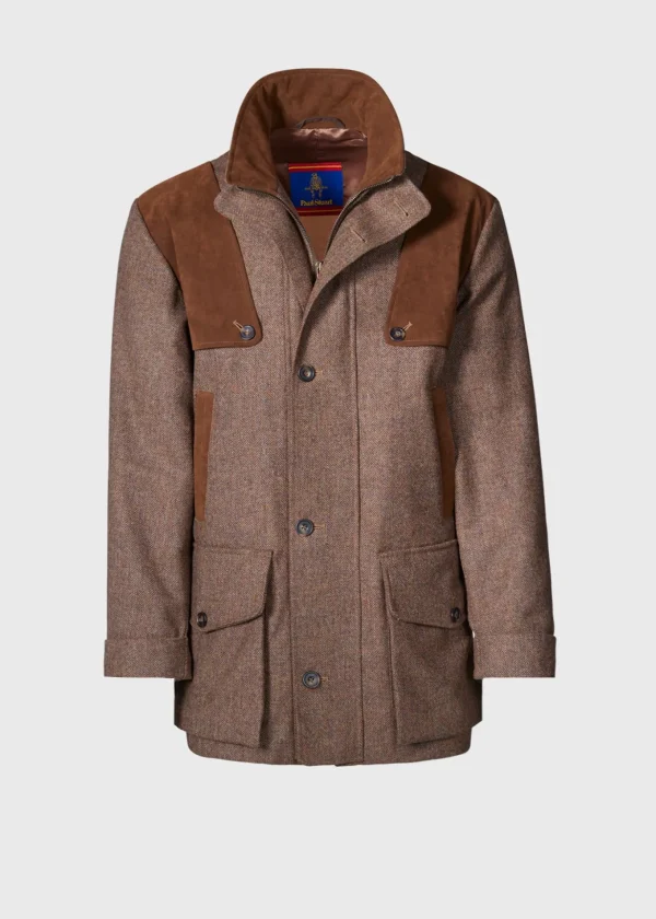 Tweed Hunting Jacket With Suede Trim