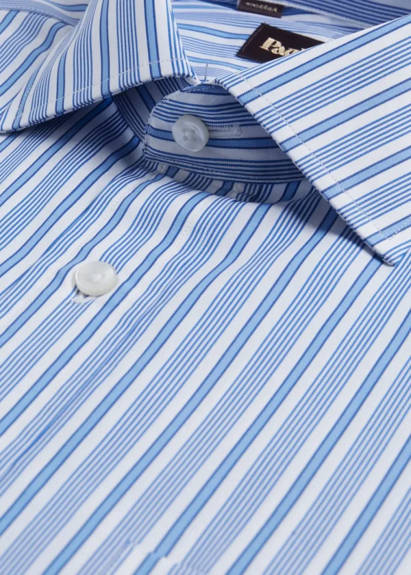 Variegated Stripe Cotton Dress Shirt