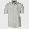 Washed Linen Military Style Shirt