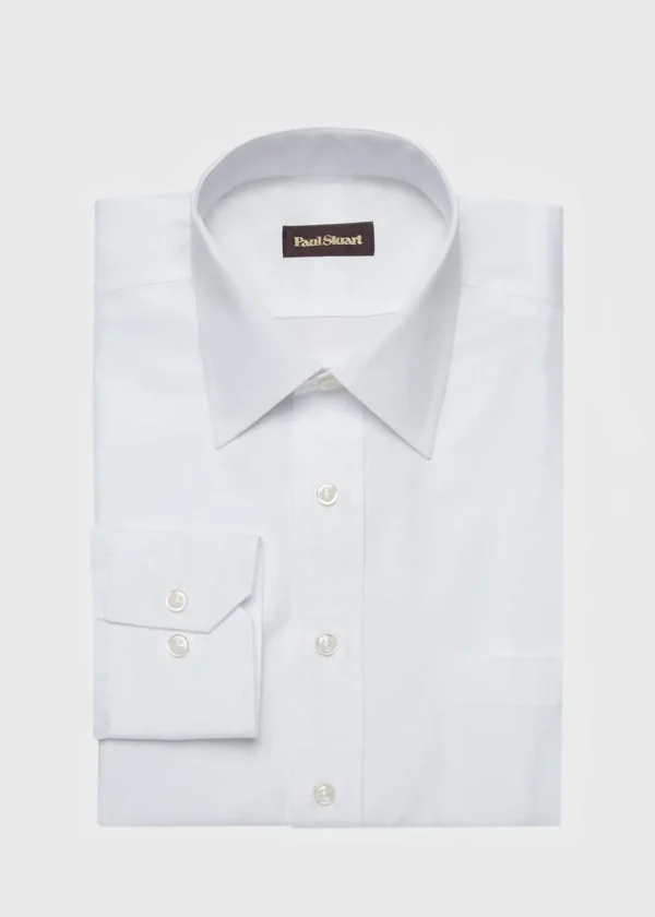 White Broadcloth Cotton Dress Shirt