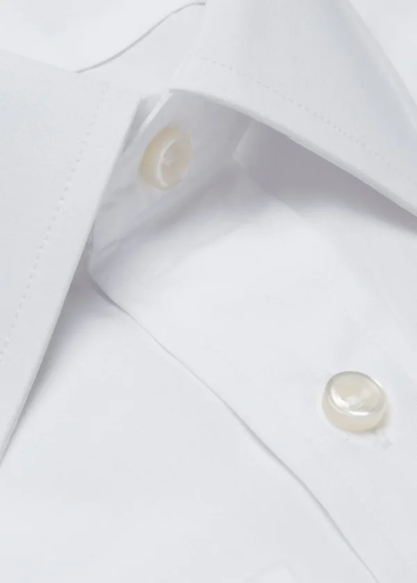 White Broadcloth Cotton Dress Shirt