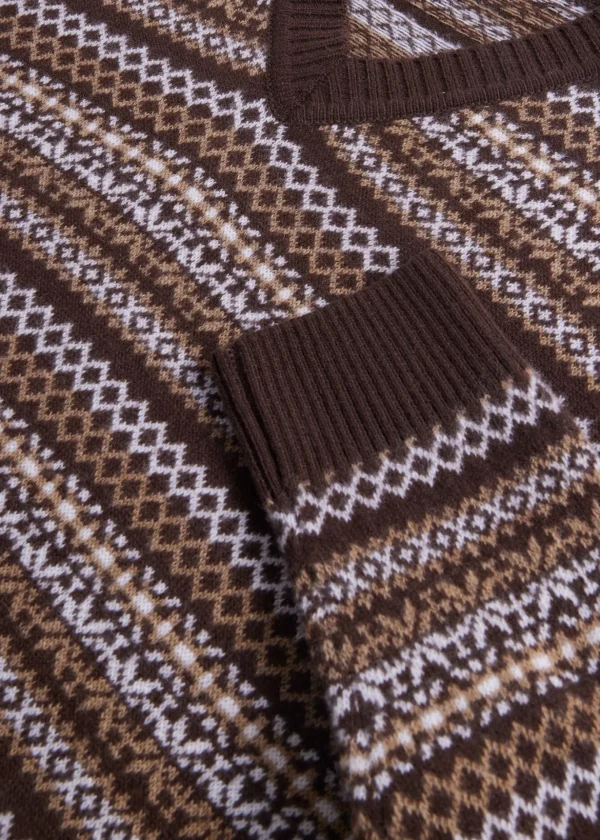 Wool & Cashmere Fair Isle V-Neck Sweater