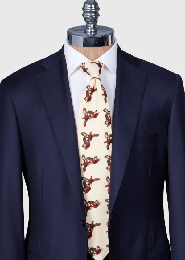 Wool & Cashmere Pheasant Print Tie