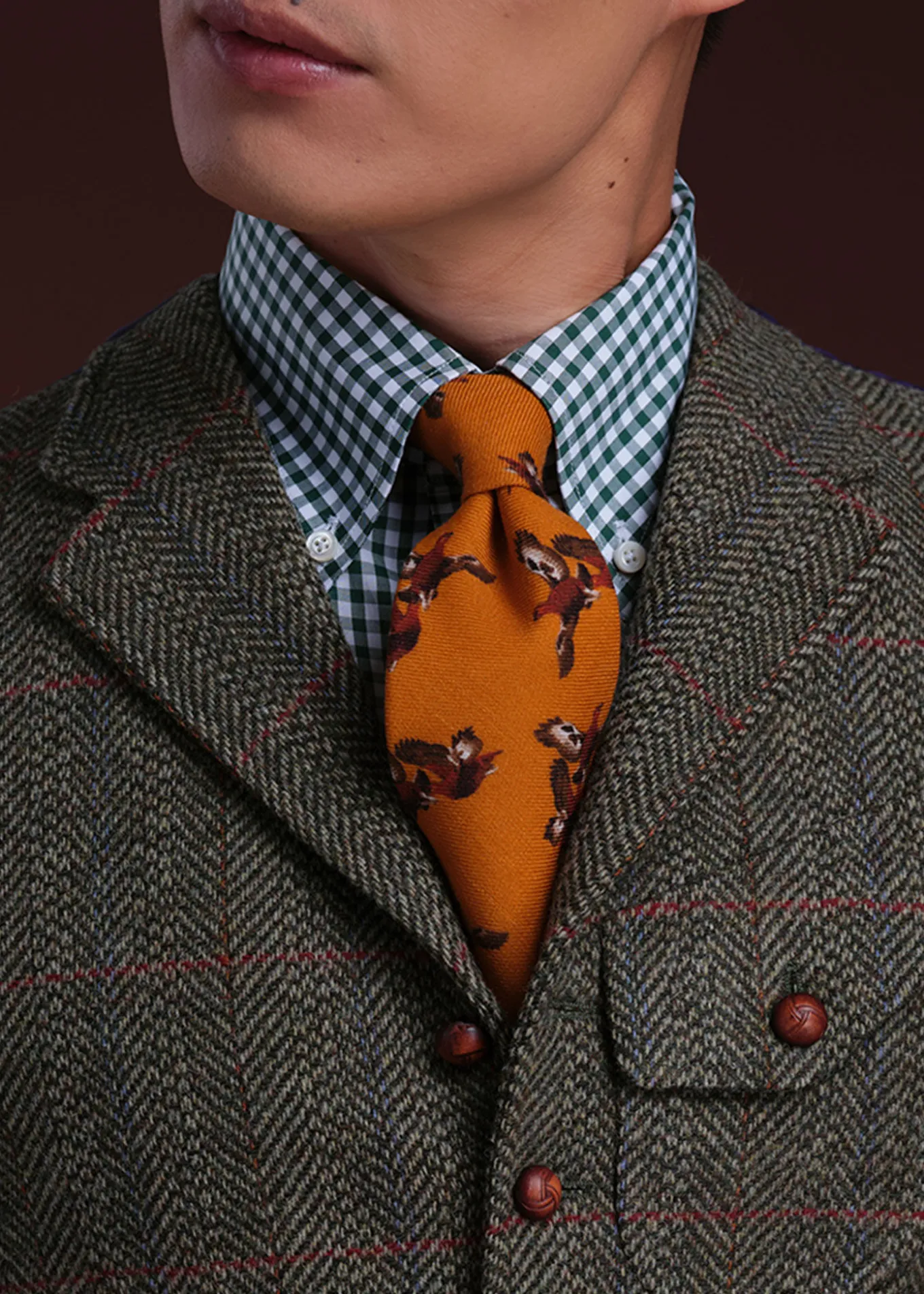 wool__cashmere_pheasant_p_1.webp Wool & Cashmere Pheasant Print Tie