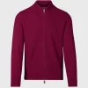 Wool And Cashmere Full Zip Jacquard Cardigan