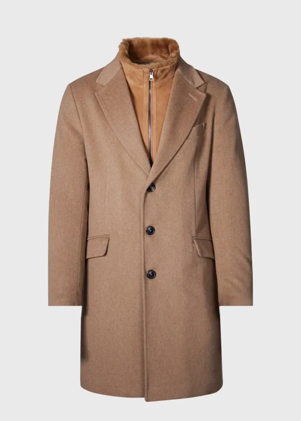 Wool Coat With Shearling Gilet