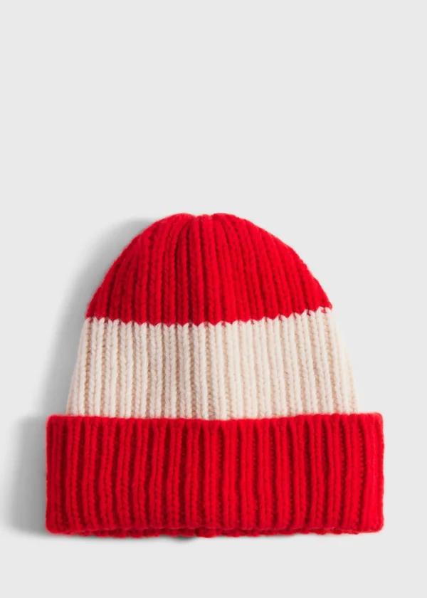 Wool Two Color Striped Beanie
