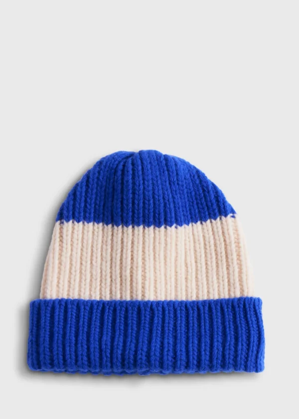 Wool Two Color Striped Beanie