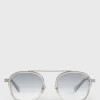 Zegna Shiny Metal With Gradient Smoke Lens